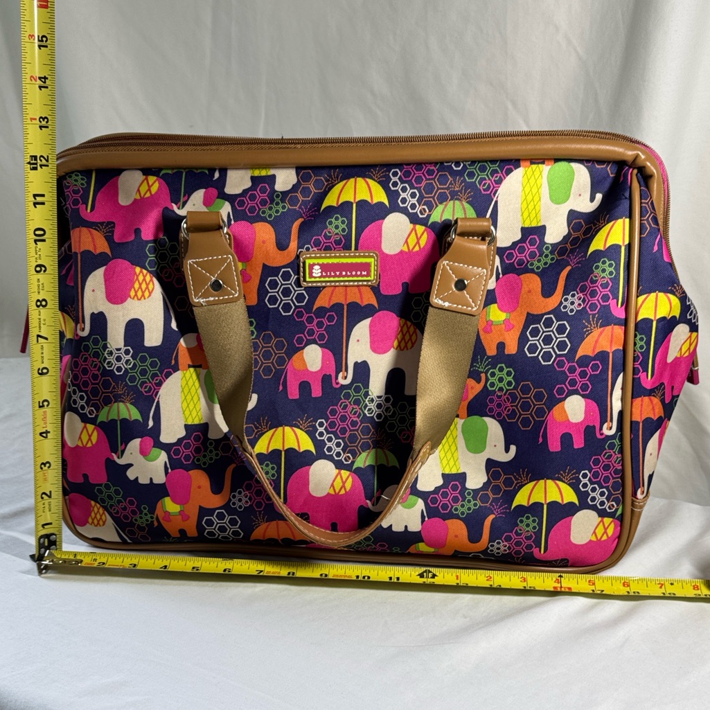 Lily Bloom Colorful Elephant Print Satchel.